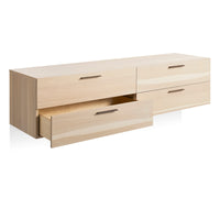 Shale 4 Drawer Wall-Mounted Cabinet in Hickory - Angle 5
