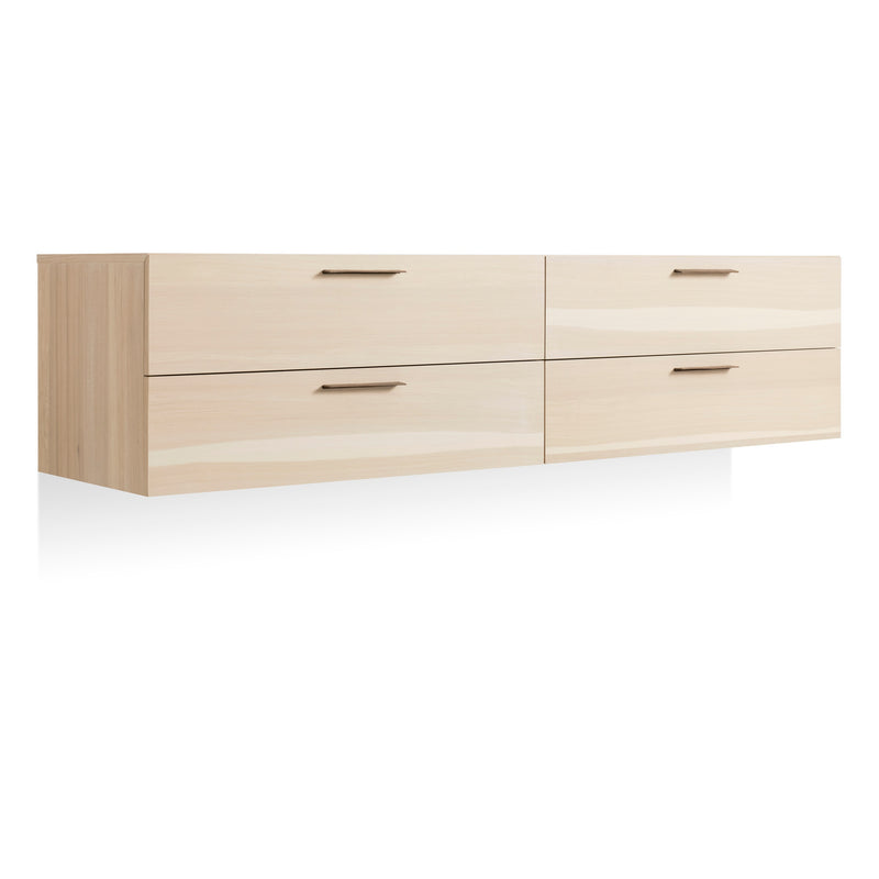 Shale 4 Drawer Wall-Mounted Cabinet in Hickory - Angle 2