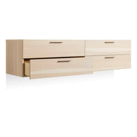 Shale 4 Drawer Wall-Mounted Cabinet in Hickory - Angle 4
