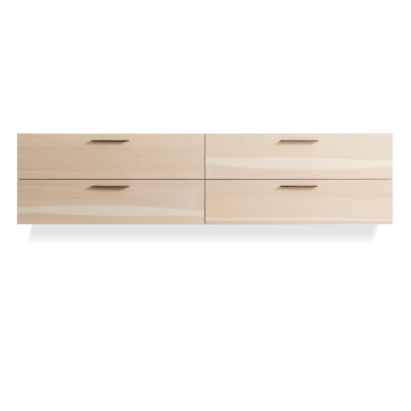 Shale 4 Drawer Wall-Mounted Cabinet in Hickory - Angle 1