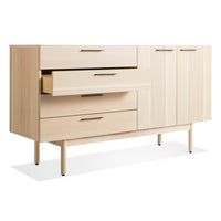 Shale 4 Drawer / 2 Door Credenza in Hickory - Angle 4