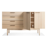 Shale 4 Drawer / 2 Door Credenza in Hickory - Angle 2