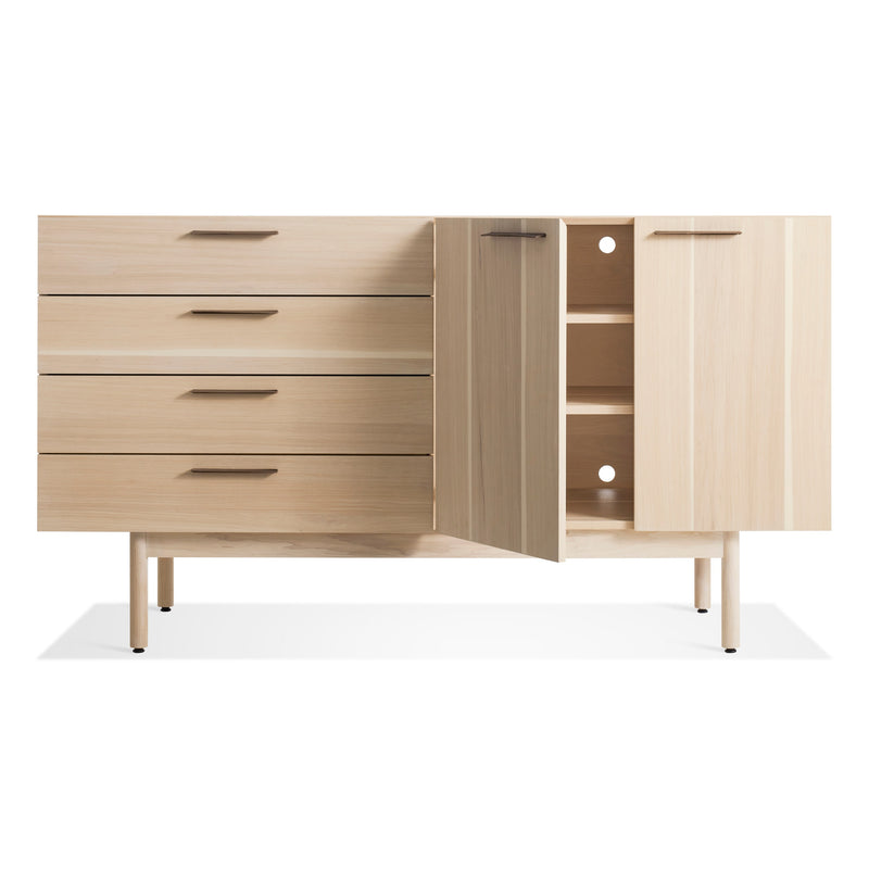 Shale 4 Drawer / 2 Door Credenza in Hickory - Angle 2