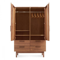 Shale Wardrobe in Walnut - Angle 3