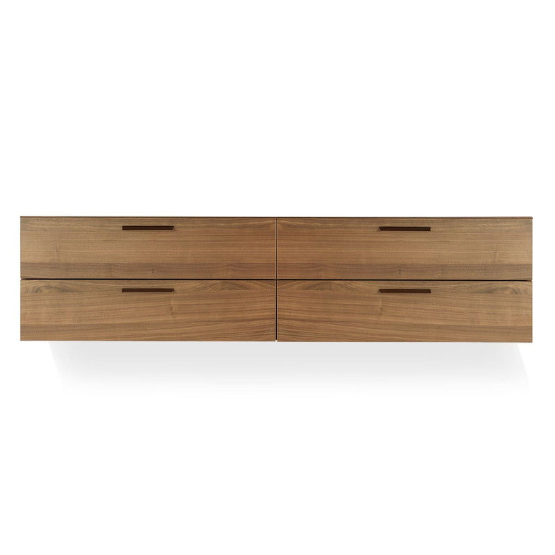 Shale 4 Drawer Wall-Mounted Cabinet in Walnut