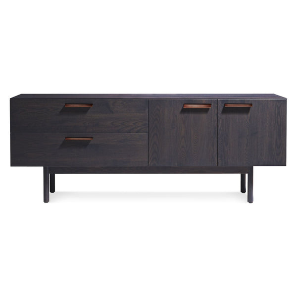 Shale 2 Drawer / 2 Door Console en Smoke - ángulo 1