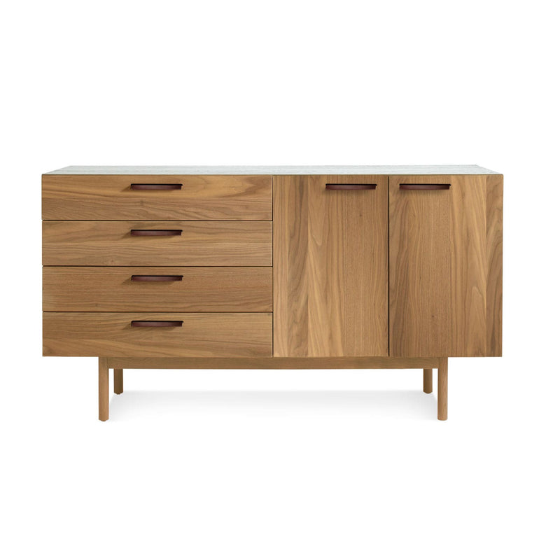 Shale 4 Drawer / 2 Door Credenza in Walnut
