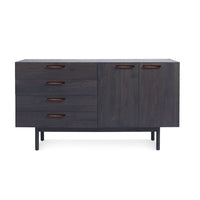 Shale 4 Drawer / 2 Door Credenza in Smoke - Angle 1