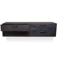 Shale 4 Drawer Wall-Mounted Cabinet in Smoke - Angle 2