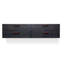 Shale 4 Drawer Wall-Mounted Cabinet in Smoke - Angle 1