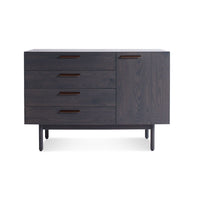 Shale 4 Drawer / 1 Door Credenza en Smoke - ángulo 1