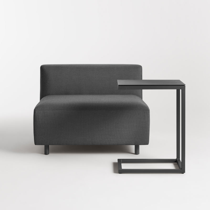 Skiff Outdoor Side Table in Carbon - Angle 2