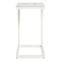 Skiff Outdoor Side Table in White - Angle 4