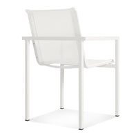 Skiff Outdoor Stacking Chair in White - Angle 5