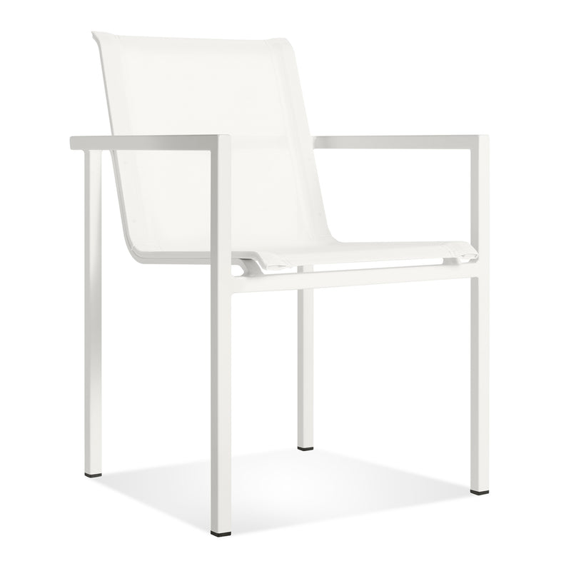 Skiff Outdoor Stacking Chair in White - Angle 1
