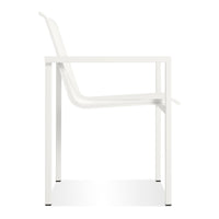 Skiff Outdoor Stacking Chair in White - Angle 4