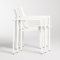 Skiff Outdoor Stacking Chair in White - Angle 7