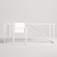 Skiff Outdoor Stacking Chair in White - Angle 2