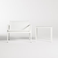 Skiff Outdoor Tall Side Table in White - Angle 8