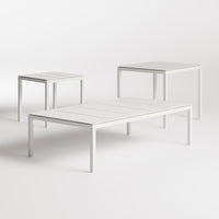 Skiff Outdoor Low Side Table in White - Angle 9