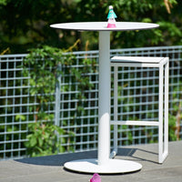 Skiff 30&quot; Outdoor Bar Height Table in White - Angle 4