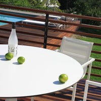 Skiff 47&quot; Large Outdoor Café Table in White - Angle 4