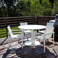 Skiff 47&quot; Large Outdoor Café Table in White - Angle 3