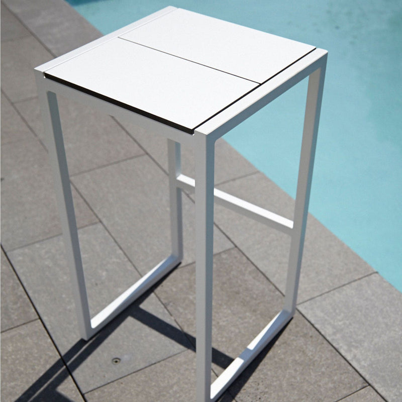 Skiff Outdoor Barstool in White - Angle 2