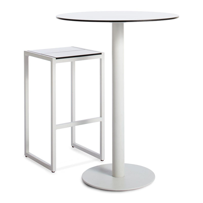 Skiff 30" Outdoor Bar Height Table in White