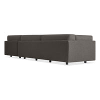 Sunday L Sectional Sofa in Kelso Charcoal - Angle 6