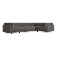Sunday L Sectional Sofa in Kelso Charcoal - Angle 3