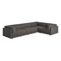 Sunday L Sectional Sofa in Kelso Charcoal - Angle 4