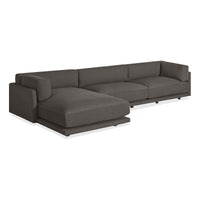 Sunday Sofa with Chaise in Kelso Charcoal - Angle 4
