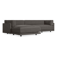 Sunday Small Sofa with Chaise in Kelso Charcoal - Angle 4