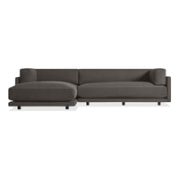 Sunday Small Sofa with Chaise in Kelso Charcoal - Angle 2