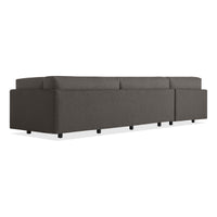 Sunday L Sectional Sofa in Kelso Charcoal - Angle 6