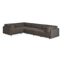 Sunday L Sectional Sofa in Kelso Charcoal - Angle 4