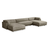 Sunday U-Shaped Sectional Sofa in Sanford Black - Angle 4