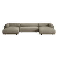 Sunday U-Shaped Sectional Sofa in Sanford Black - Angle 2