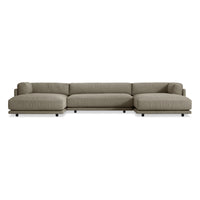 Sunday U-Shaped Sectional Sofa in Sanford Black - Angle 1