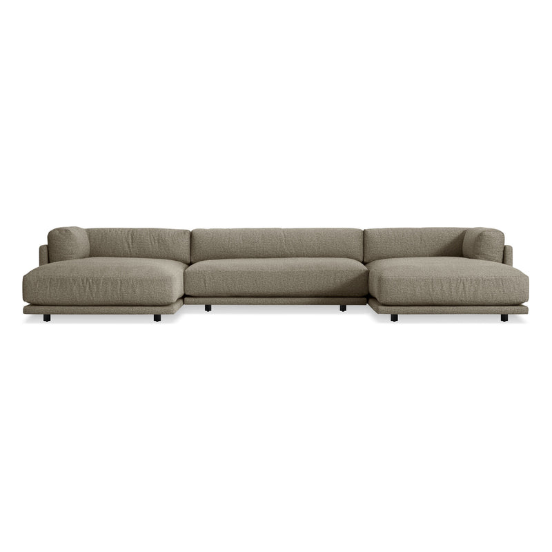 Sunday U-Shaped Sectional Sofa in Sanford Black
