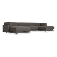 Sunday U-Shaped Sectional Sofa in Kelso Charcoal - Angle 2
