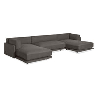 Sunday U-Shaped Sectional Sofa in Kelso Charcoal - Angle 3