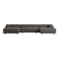 Sunday U-Shaped Sectional Sofa in Kelso Charcoal - Angle 1