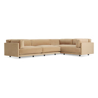 Sunday L Sectional Sofa in Camel Velvet - Angle 2