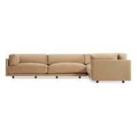 Sunday L Sectional Sofa in Camel Velvet - Angle 1