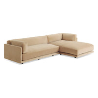 Sunday Small Sofa with Chaise in Camel Velvet - Angle 4