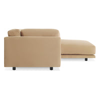 Sunday Small Sofa with Chaise in Camel Velvet - Angle 5