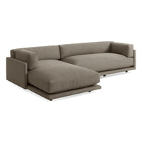 Sunday Small Sofa with Chaise in Sanford Black - Angle 6