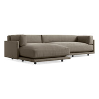 Sunday Small Sofa with Chaise in Sanford Black - Angle 5